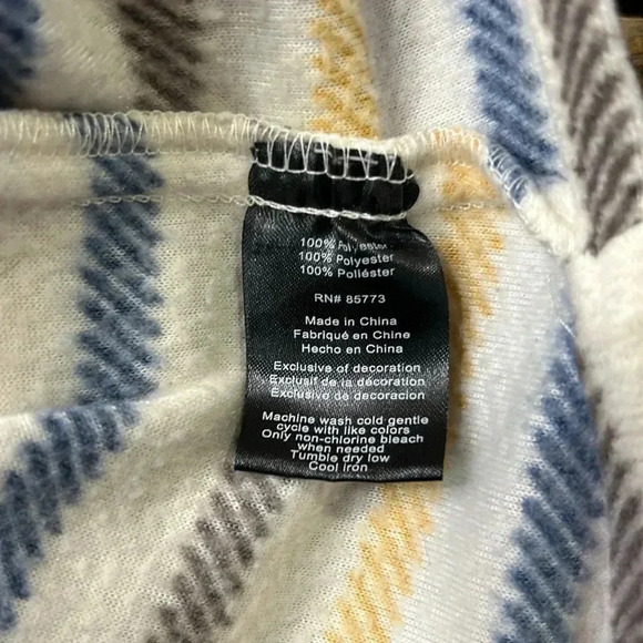 O'Neill Women's Polar Fleece Button Up Shirt Jacket Size XXL Yellow Blue Striped - Picture 12 of 13